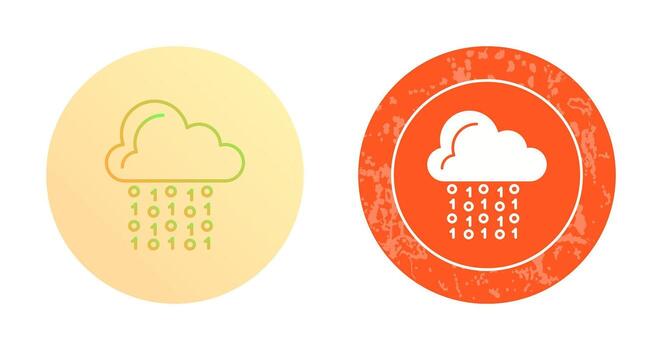 icono de vector de codificación de nube