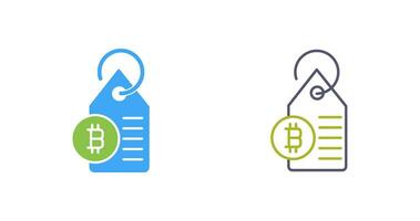 Bitcoin Label Tag Vector Icon