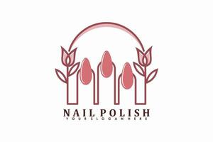uña salón logo diseño vector con creativo uña polaco belleza