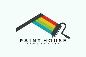 pintar casa logo diseño prima vector