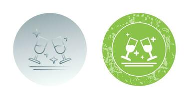 Two Glasses Romantic Vector Icon