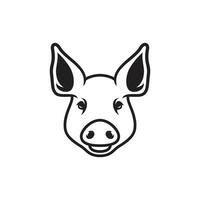 cerdo cabeza logo vector icono ilustración