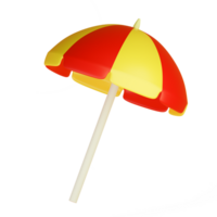 Beach umbrella isolated. 3D Rendering png