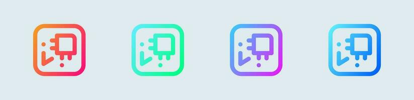 Module line icon in gradient colors. Motherboard signs vector illustration.