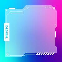 Futuristic square gradient background. Social media frame vector illustration.