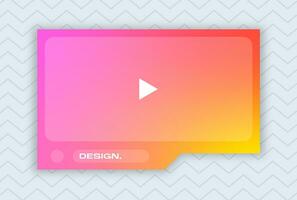 Landscape frame for video media player interface. Online stream futuristic technology style. vector