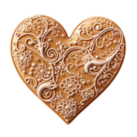 Gingerbread In The Shape Of A Heart Ai Generative png