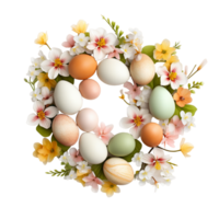 Easter Egg Border Ai Generative png