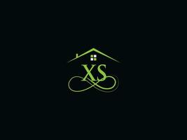 minimalista edificio xs logo imagen, real inmuebles xs sx logo icono vector