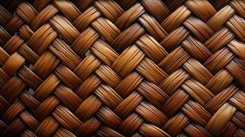 Woven basket rustic natural brown HD texture background Highly Detailed AI Generative photo