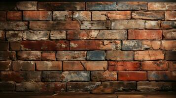 Vintage brick wall textured historic red architectural HD texture background Highly Detailed AI Generative photo