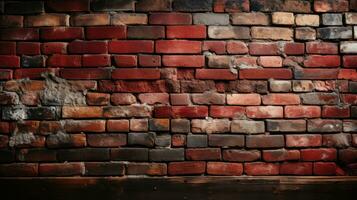 Vintage brick wall textured historic red architectural HD texture background Highly Detailed AI Generative photo