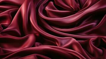 Soft fabric luxurious plush deep red velvet HD texture background Highly Detailed AI Generative photo