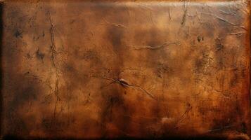 Weathered leather book cover vintage aged brown HD texture background Highly Detailed AI Generative photo