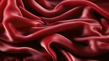 Soft fabric luxurious plush deep red velvet HD texture background Highly Detailed AI Generative photo