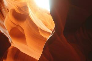 Antelope Canyon - abstract background. Travel and nature concept. Neural network AI generated photo