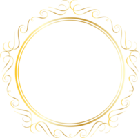 Dividers round gold frames for decoration, Transparent background png