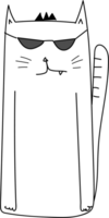 Cute cat cartoon doodle. png