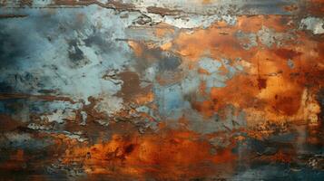 Rusted metal surface weathered aged orange brown HD texture background Highly Detailed AI Generative photo