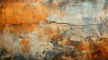 Rusted metal surface weathered aged orange brown HD texture background Highly Detailed AI Generative photo