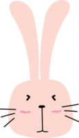 Cute bunny cartoon doodle. png