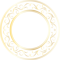 Dividers round gold frames for decoration, Transparent background png