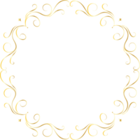 Dividers round gold frames for decoration, Transparent background png