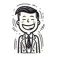 Vector illustration of a happy businessman with a smile on his face.