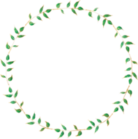 Decorative round leaves frames illustration, Transparent background png
