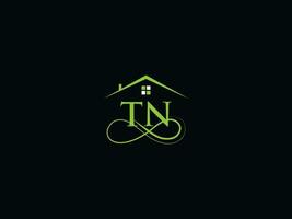 Modern Building Tn Logo Icon, Luxury TN Real Estate Logo Letter Vector
