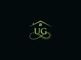 Abstract Building Ug Logo Vector, Initial UG Real Estate Business Logo vector