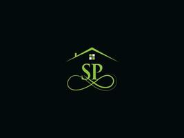Real Estate Sp Luxury Logo, Minimalist Building SP Logo Icon For House vector