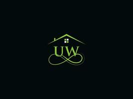 Abstract Building Uw Logo Vector, Initial UW Real Estate Business Logo vector