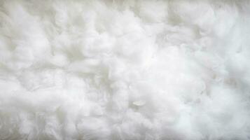 White fluffy soft wispy fibers densely packed together HD texture background Highly Detailed AI Generative photo
