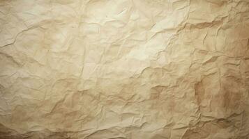 A light beige crumpled paper HD texture background Highly Detailed AI Generative photo