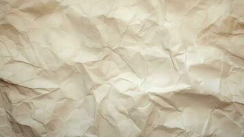 A light beige crumpled paper HD texture background Highly Detailed AI Generative photo