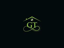 Creative Gt Real Estate Logo, Initial GT Logo Letter Icon Vector For Building