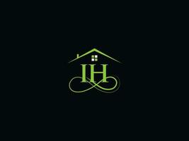 Monogram IH Real Estate Logo, Modern Ih Logo Icon Vector For Your House