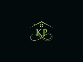 monograma kp edificio logo icono, real inmuebles kp logo letra diseño vector
