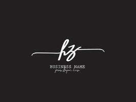 Feminine Hz Signature Logo, Apparel HZ Typography Luxury Letter Logo Branding vector