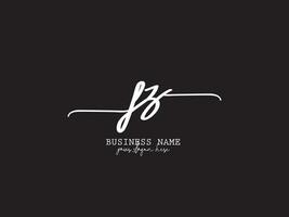Feminine Typography Fz Logo Branding, Luxury FZ Signature Letter Logo For Your Floral Shop vector