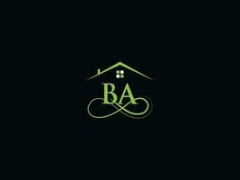 Minimalist Ba Building Logo Icon, Colorful BA Luxury Real Estate Logo Icon Vector