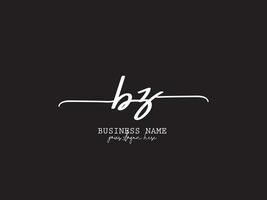 Floral Bz Signature Logo, Initial Letter BZ Logo Icon and Branding vector