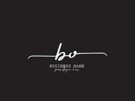 Floral Bo Signature Logo, Initial Letter BO Logo Icon and Branding vector