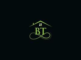 Minimalist Bt Building Logo Icon, Colorful BT Luxury Real Estate Logo Icon Vector
