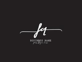 femenino tipografía fq logo marca, lujo fq firma letra logo para tu floral tienda vector