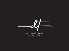 Signature Luxury DT Logo Icon Vector Image Design
