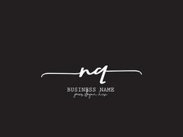 Initial Nq Logo Letter, Feminine NQ Luxury Modern Logo Template vector