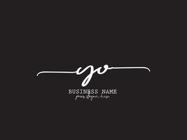Signature Yo Letter Logo, Initial Yo Feminine Logo Image For You vector
