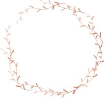dekorativ runden Rosa Gold Blätter Frames Hand gezeichnet, Jahrgang Lorbeer Kranz, transparent Hintergrund png
